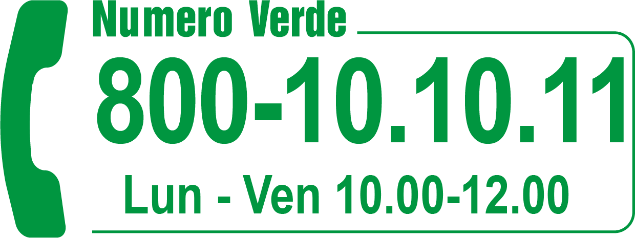 Numero verde 80101011 dal lunedì al venerdì dalle 10 alle 12