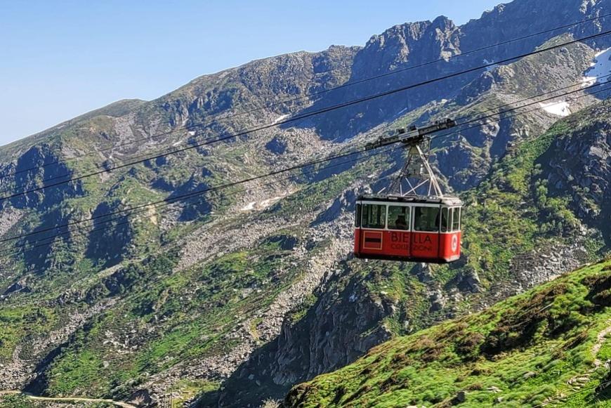 La funivia di Oropa, nel Biellese