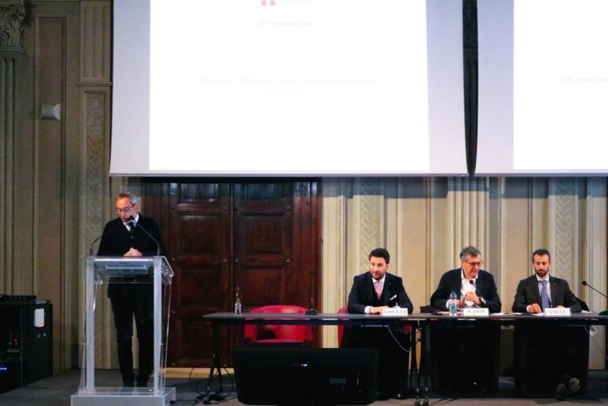 Un momento dell'audizione, l'intervento del sindaco di Alessandria