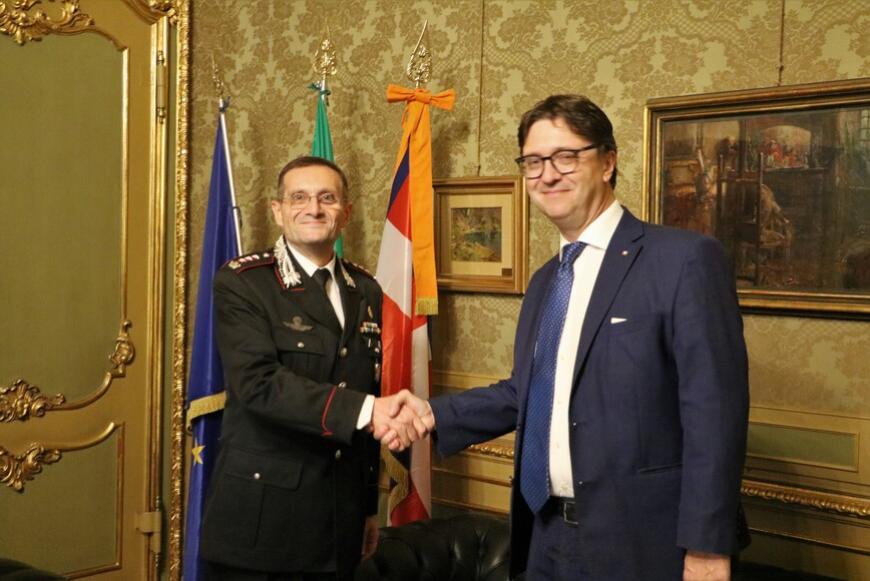 L'incontro tra il presidente Davide Nicco e il colonnello Giovanni Spirito