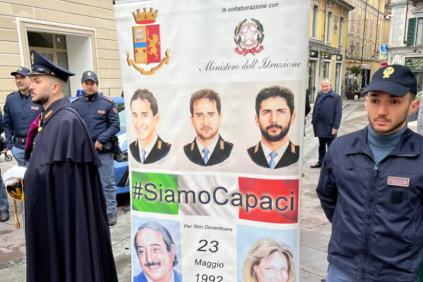 Manifestazione ad Alessandria della Polizia di Stato in occasione della strage di Capaci