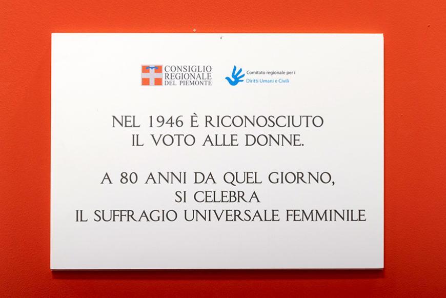 Scoperta la targa dei Diritti umani e civili dedicata agli 80 anni del suffragio universale femminile