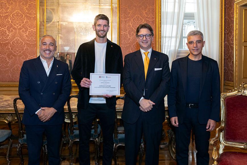 Il tennista Andrea Vavassori a Palazzo Lascaris