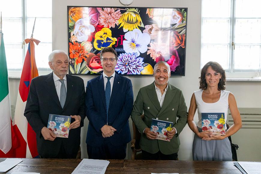 Conferenza stmpa di presentazione della mostra "Romano Gazzera. Nel regno dei fiori giganti"