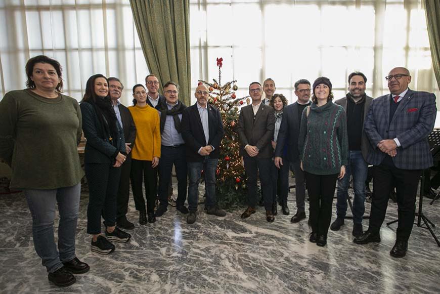 L'albero di Natale nella galleria Belvedere