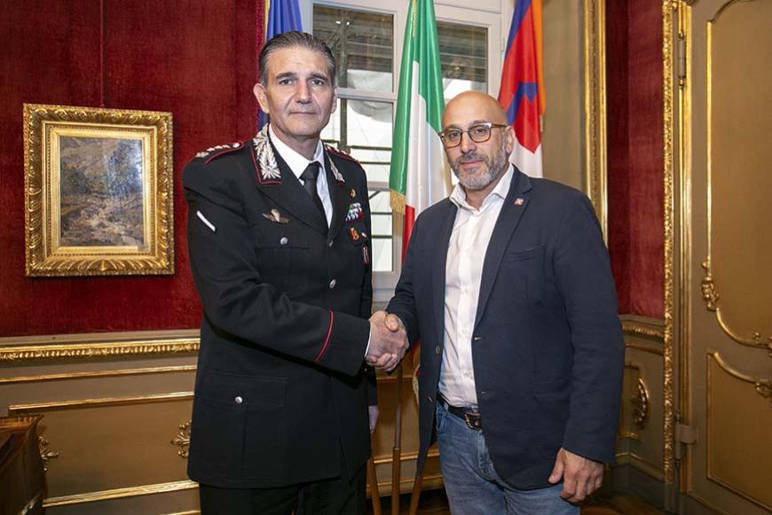 Allasia incontra il nuovo comandate dei Carabinieri di Torino, il colonnello Roberto De Cinti.