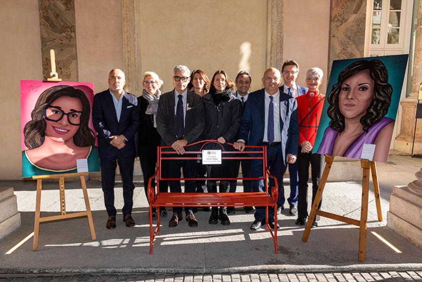 Mostra ritratti donne contro la violenza di genere, foto di gruppo consiglieri