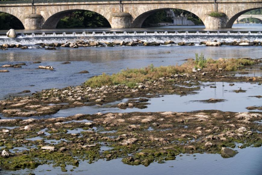 Il Fiume Po in secca