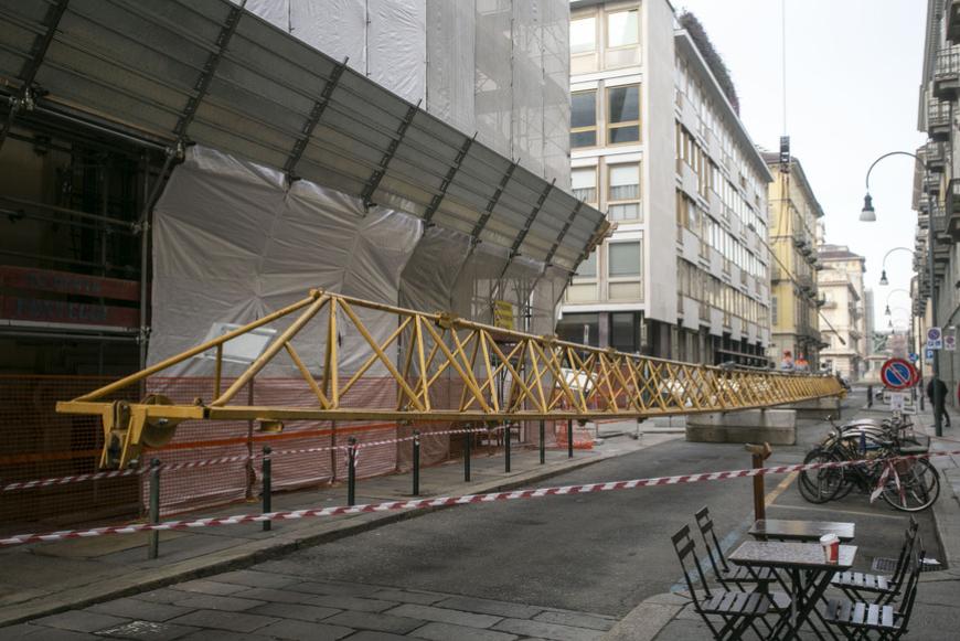 Un cantiere in centro a Torino
