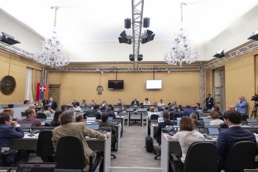 L'Aula Viglione, ospita provvisoriamente il Consiglio